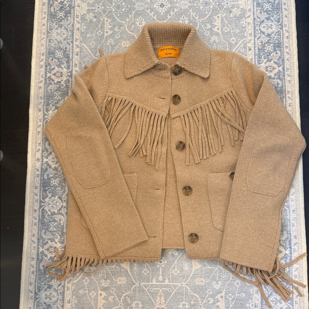 Guest in residence Fringe Wool Jacket in Camel